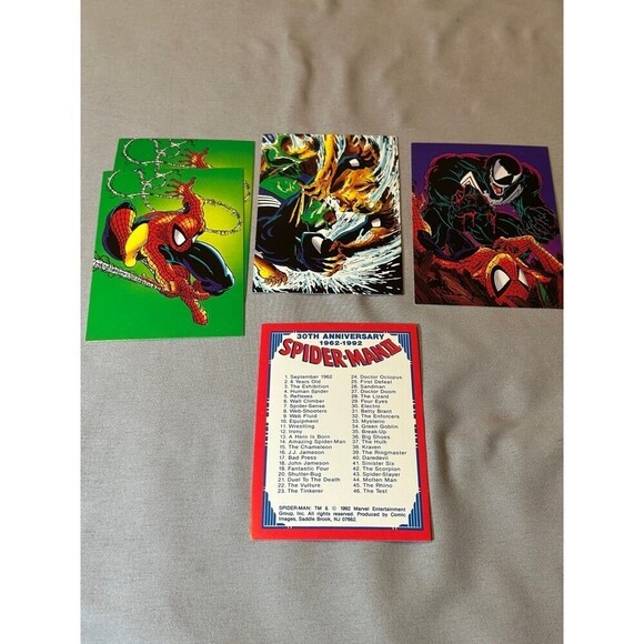 Vintage Marvel Spider-Man 2 Trading Cards 1992 Lot of 4 - Picture 1 of 3
